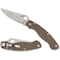 Spyderco 2024 Spyderco Reveal 14, Military 2 Brown Canvas Micarta Cpm Cru-Wear, Plain Edge SPY-C36MPCW2 - alternate 1